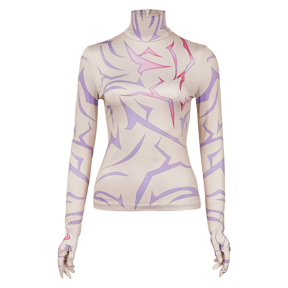 Rumi KPOP Demon Cosplay Hunters 3D Printed Shirt Gloves Costume Jinu Coat Roleplay for Men Women Tops Halloween Carnival Suit - Image 2