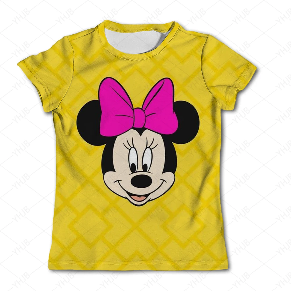 Mode Mädchen Kleidung lässig Punk Cartoon Disney Mickey Mouse 3d gedruckt T-Shirt Anime Muster T-Shirt Kawaii Kinder T-Shirt