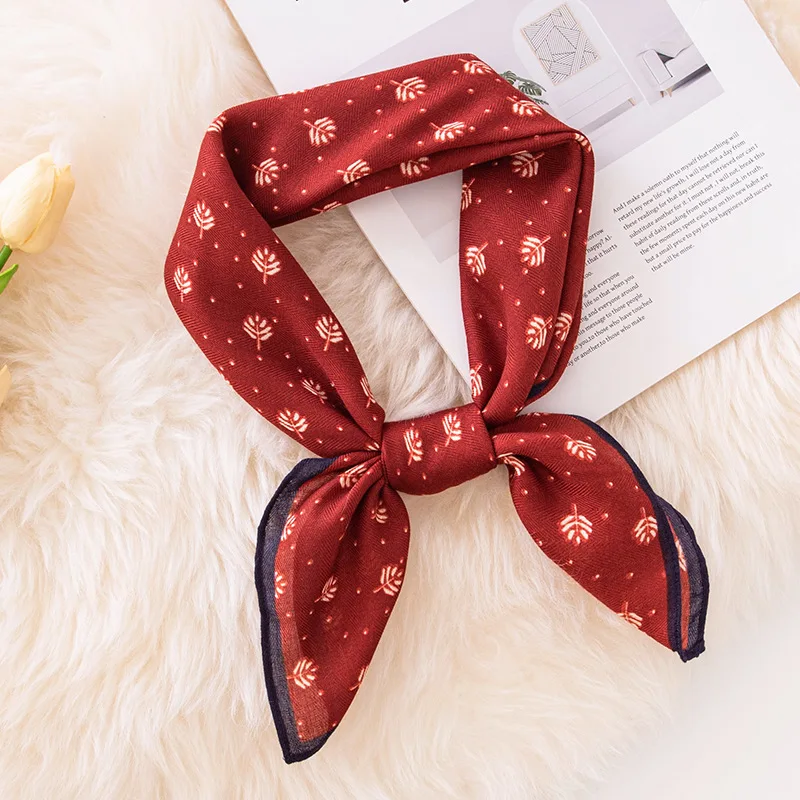 70cm Artificial Printed Scarf Elegant Fashion High Sense All-Matching Graceful