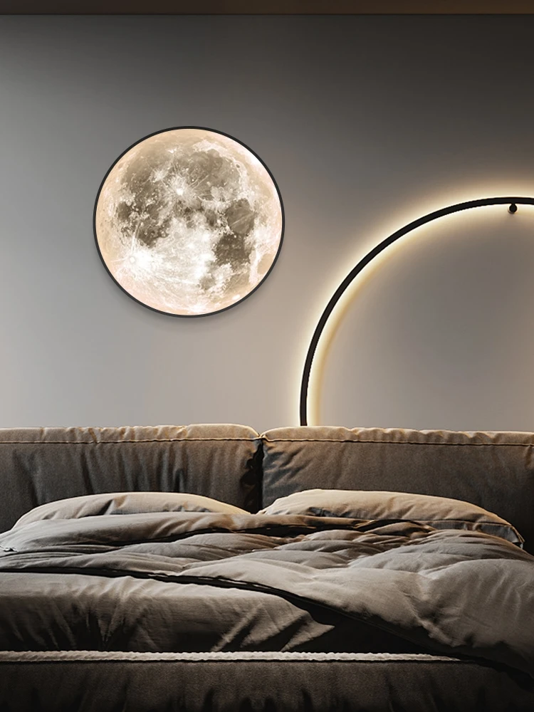 Lámpara de pared LED de Luna moderna, luminaria de iluminación interior para dormitorio, sala de estar, accesorios de decoración del hogar, lustres