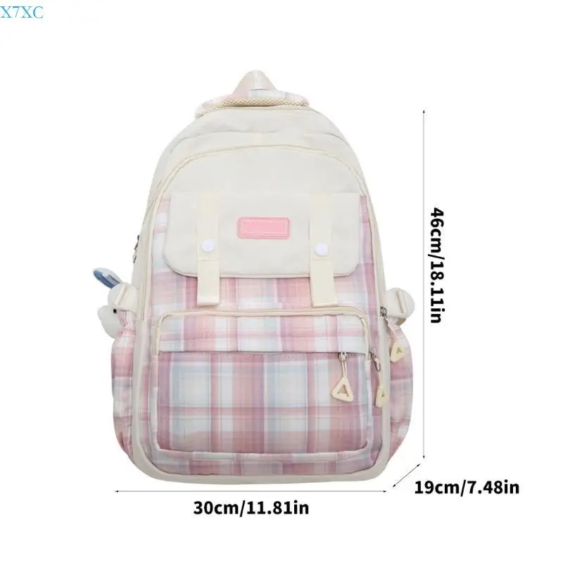 X7XC Tas Sekolah Siswa Ransel Cantik Tas Ransel Kasual Kapasitas Besar Remaja