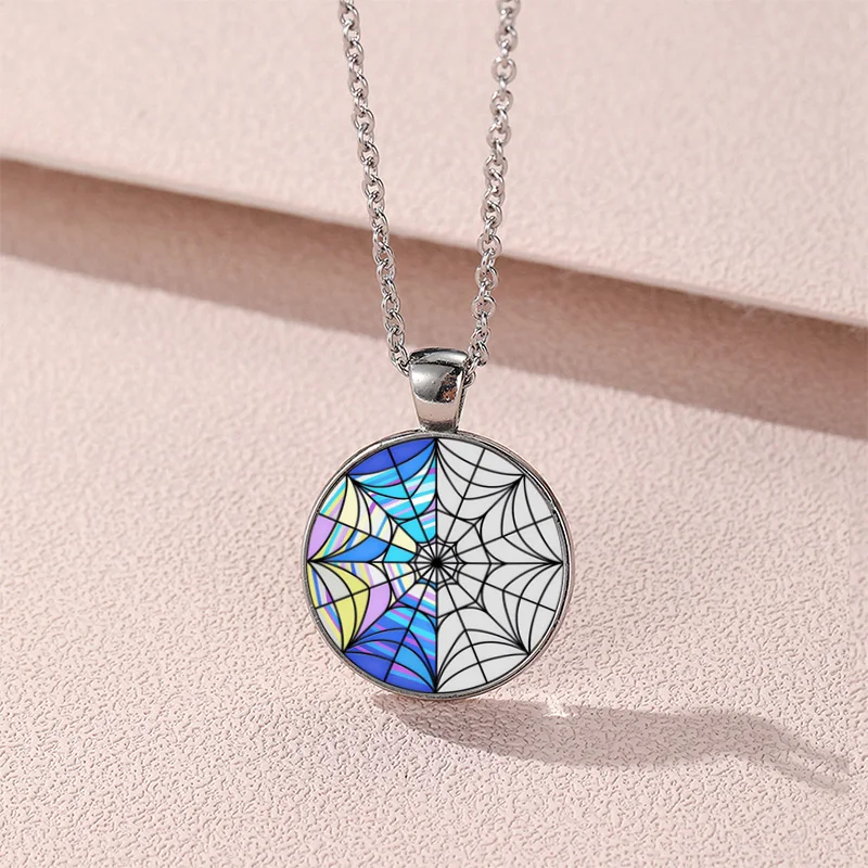 

Ожерелье серии Wednesday, американская драма Аддамс, стеклянная подвеска-цепочка, модные женские ювелирные аксессуары, подарок на день рождения для фанатов