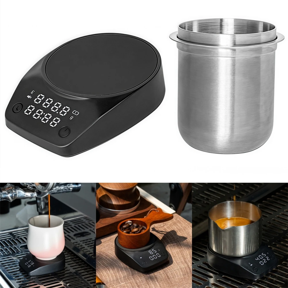 

Mini Coffee Scale Electronic Coffee Bean Scale Palm Size Timing Weighing Scale Home Kitchen Tool Coffee Bar Tools Accessories