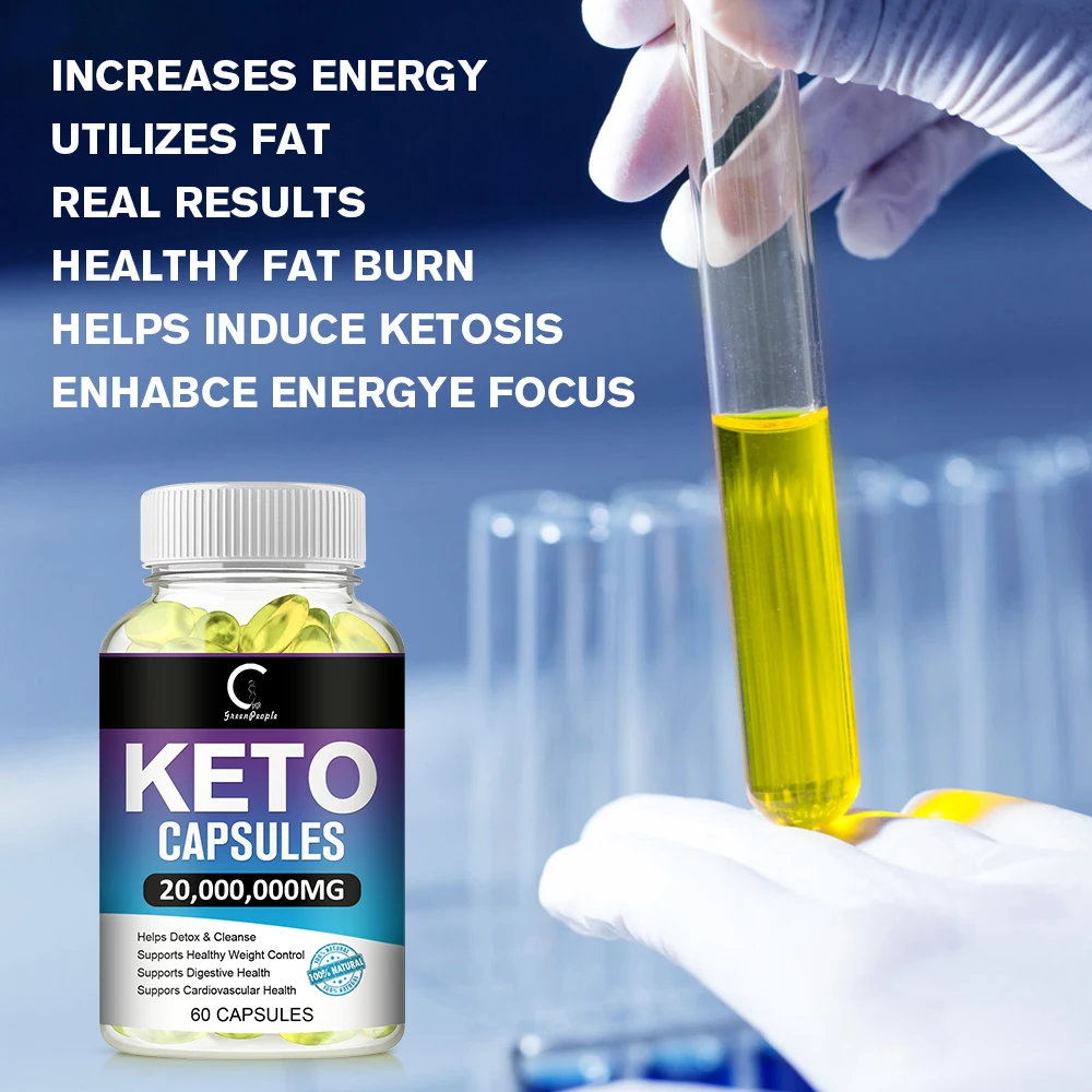 Keto Detox Capsule Fat Burner Energy and Focus Weight Management Helps Metabolism Ketone Support Slimming Tool for Men and Women