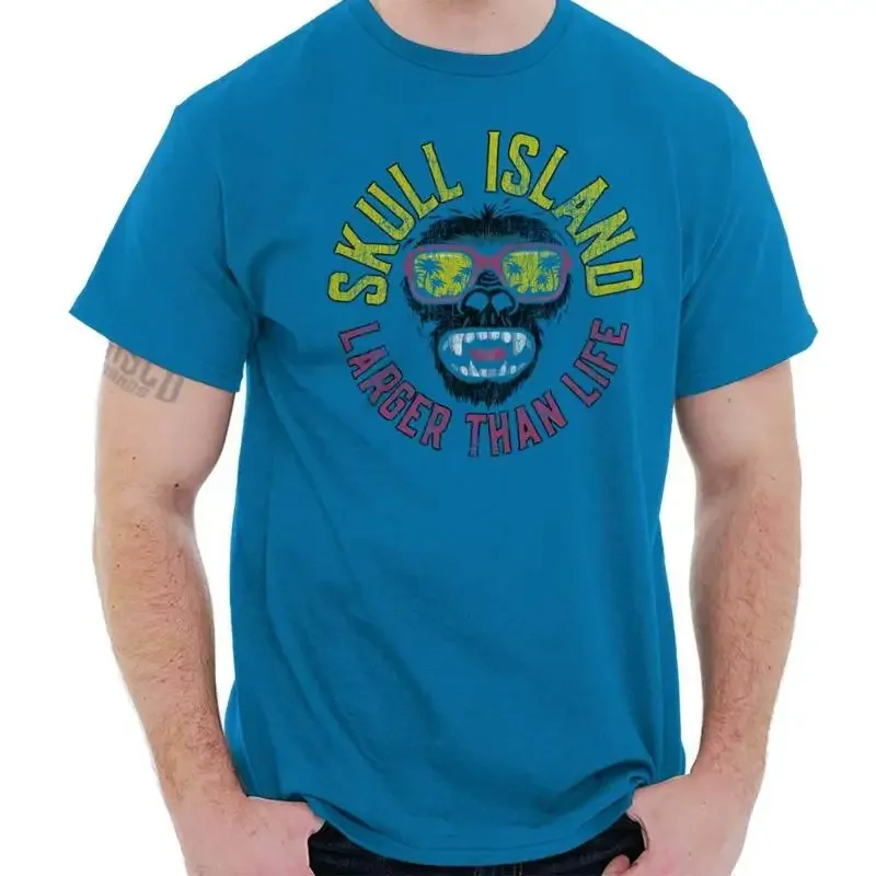 Skull Island Larger Than Life Summer Monkey Womens or Mens Crewneck T Shirt Tee