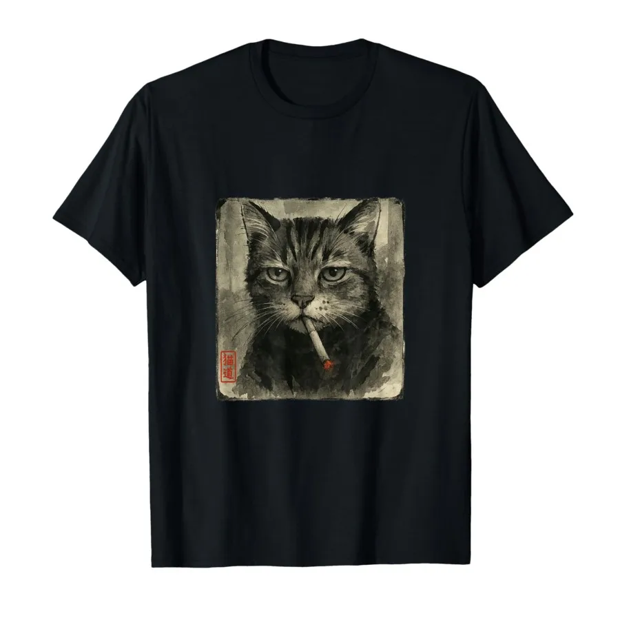 

Divertida camiseta японская пара gatos tr justice para fumar camiseta para mujeresinq lover Sumi - E