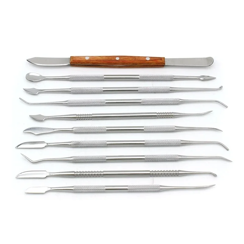 Dental Spatula Plaster Knife 10PC Practical Stainless Steel Versatile Teeth Wax Carving Dentistry Instrument Dentist Tool