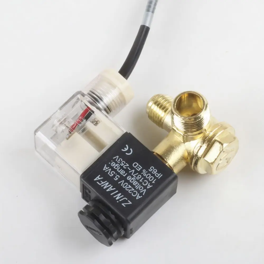 Integrated Solenoid Valve Copper Check Valve For Oil Free Silent Air Pump Pneumatic System Control Accessory