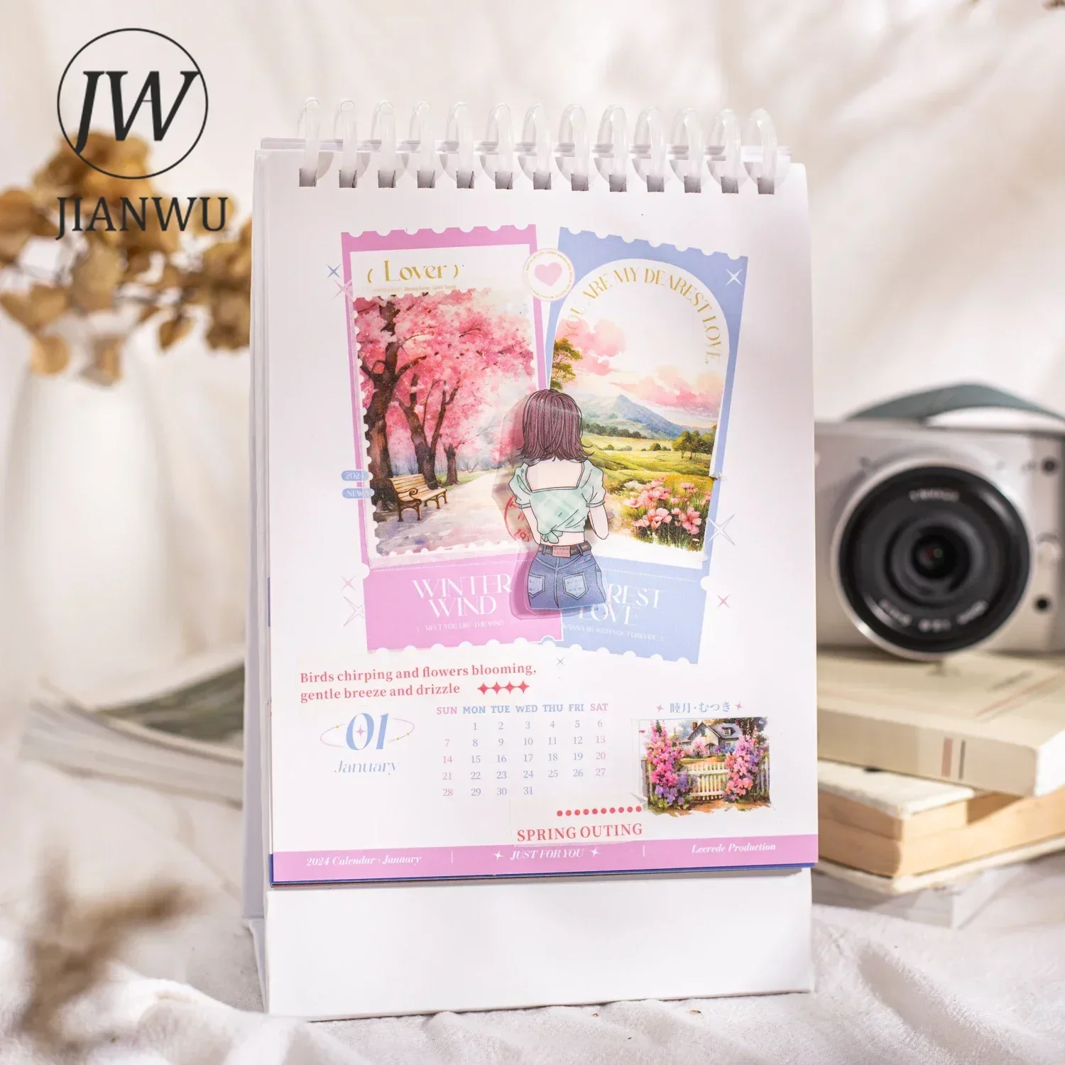 JIANWU 60mm*200cm Walking with The Scenery Series Vintage Landscaping Collage Washi Tape Creative DIY Journal Stationery