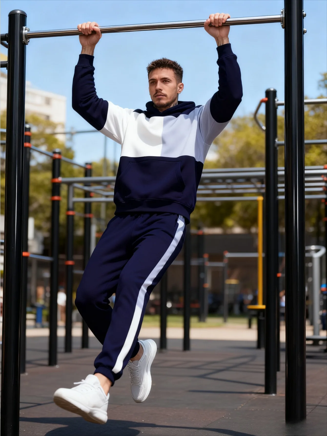 European and American Men's Digital Printing Hooded Sports Suit - High-Quality Skin-Friendly Sweatshirt Fabric