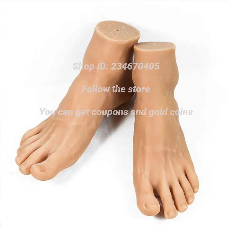 Male Foot Mannequin Shoe, Blood Form, Silicone Photography, Silk Stockings, Jewelry Model, Soft Silica Gel, E090, 25*15cm