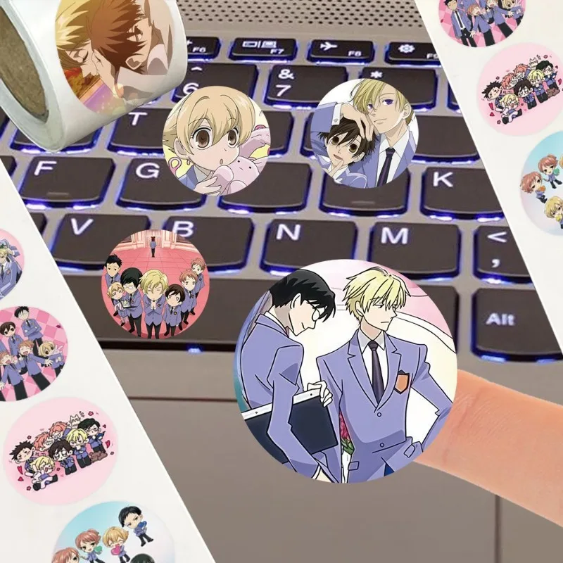 500pcs New Ouran High School Host Club Roll Stickers Anime Round Stickers DIY Notebook Water Bottle Decorative Stickers view 4