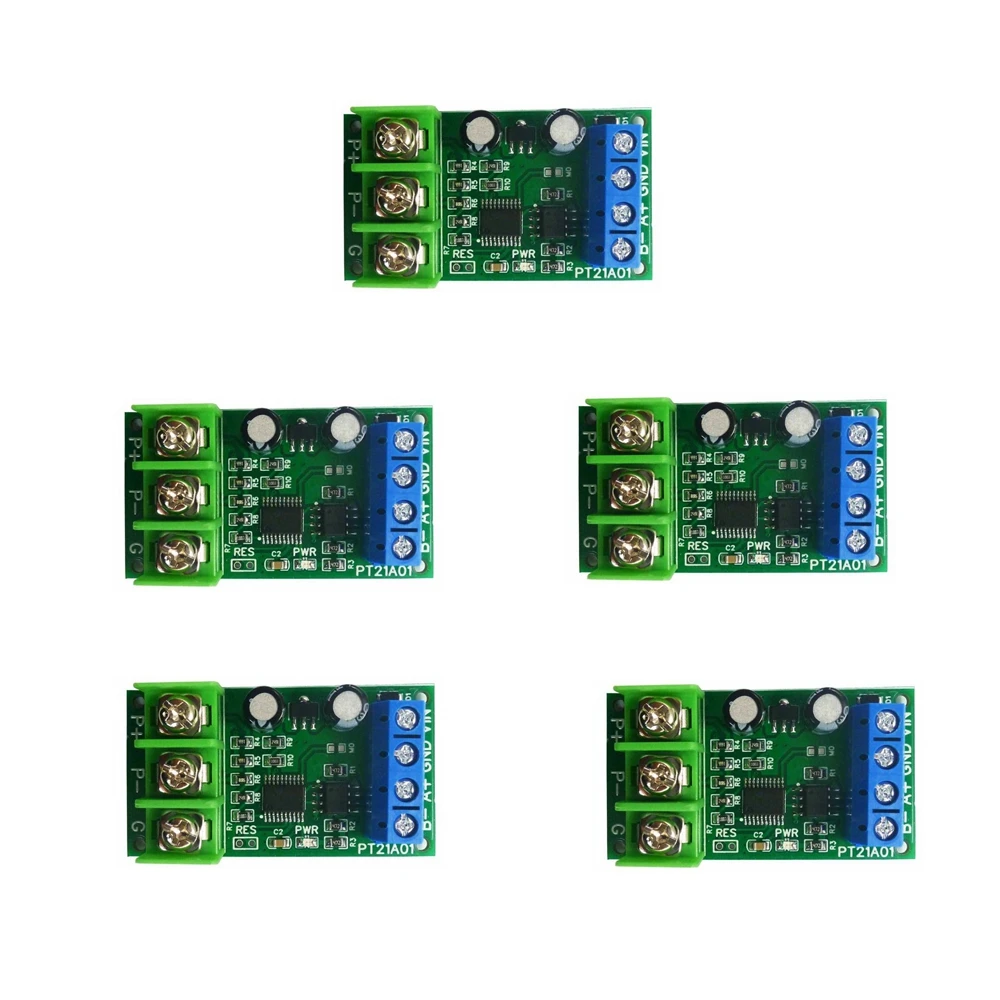 NEW Version 5 PCS  DC 12V PT100 RTD Converter RS485 Modbus Rtu Temperature Sensor