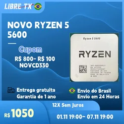 LibreTx Processador Ryzen 5 5600 6Core CPU para Jogos Soquete AM4 Estoque no Brasil