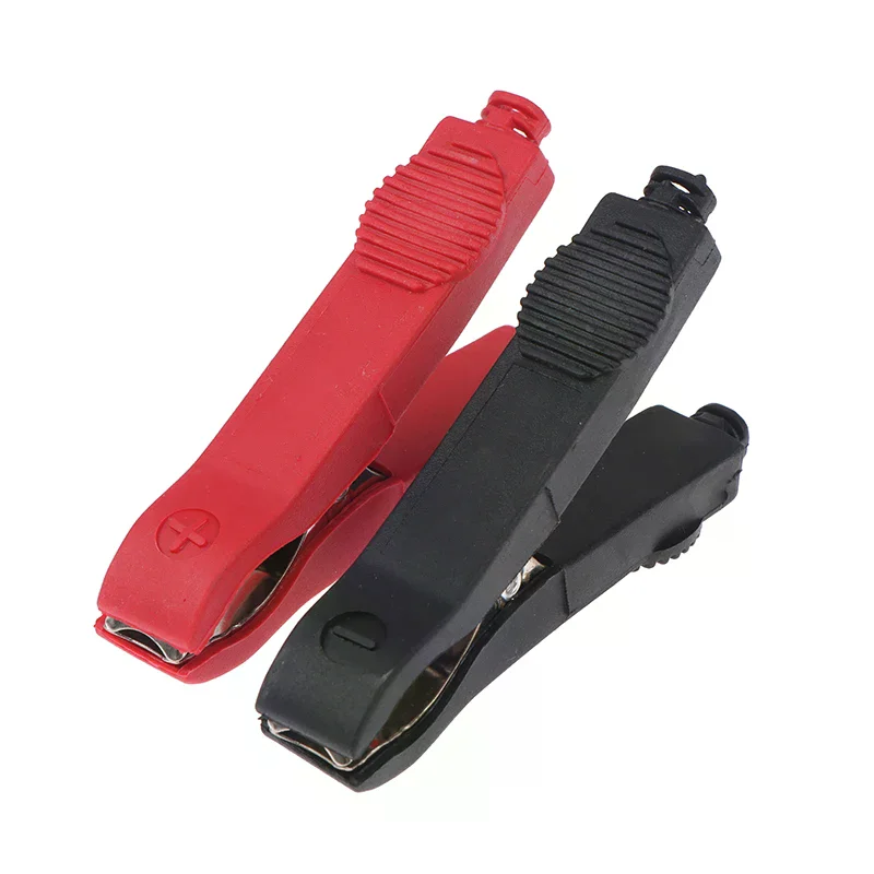 2Pcs 50A Red + Black 75mm Insulated Crocodile Crocodile Car Caravan Van Battery Test Lead Clips Best Promotion Alligator Clips
