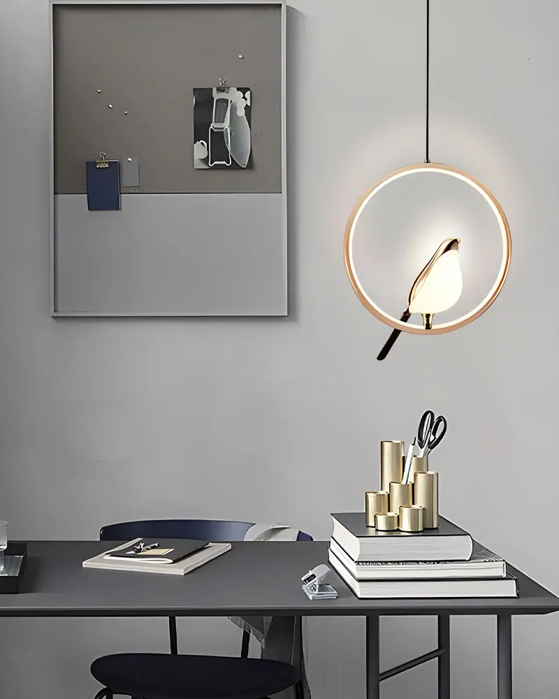 Nordic Elster Vogel LED Kabel Anhänger Lampen für Nacht Schlafzimmer Innen Schwarz Silber Hängen Lichter Kronleuchter Lampe Hause AC85-265V – Detail 12