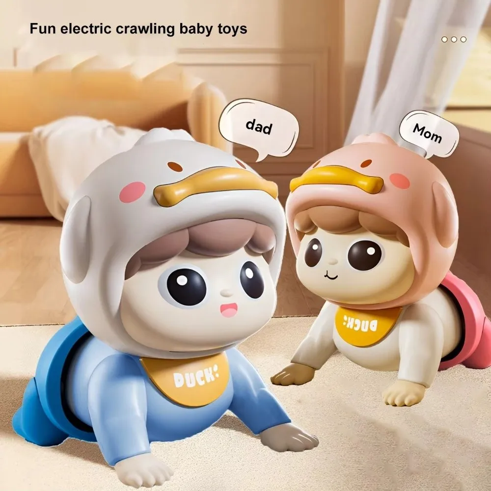 With Music Crawling Doll Toy Early Education Electric Powered Music Baby Toy Speaking Mode Electric Crawling Toy