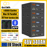 GoKWh 48V 340Ah Home Energy Storage LiFePO4 Battery Pack Grade A EU Stock 10kW 200A BMS LFP Off Grid Electric Power Solar Energy