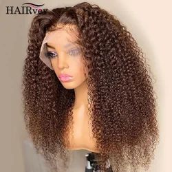 13x4 Chocolate Brown Lace Front Wigs Brazilian 13x6 Hd Lace Frontal Wig Glueless Brown Curly Human Hair Wigs For Women Sale