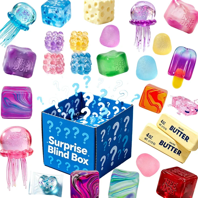 Novelty Mystery Gift Surprise Blind Box Coca-Cola Dr Pepper NeeDoh Cube Lazy Pinch Toy for Adults