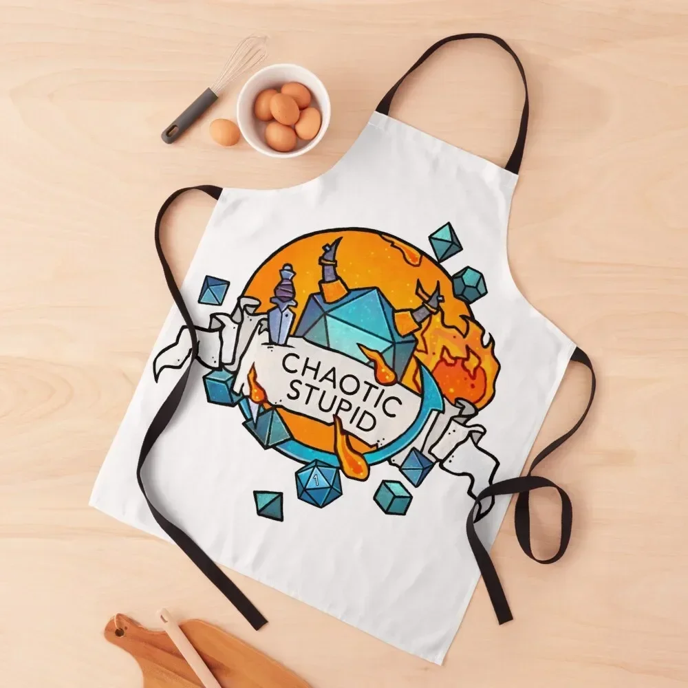 

Chaotic Stupid DnD Alignment is no joke! Apron bib Kitchen For Men For Women Kitchen Professional Barber Apron