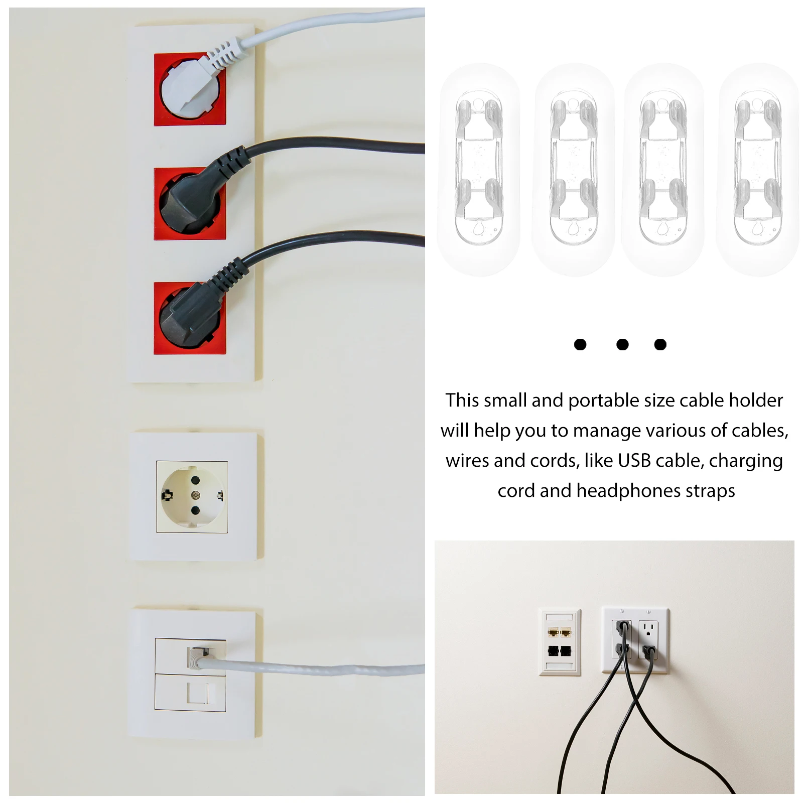

10 Pcs Wire Fixer Office Cable Organizer Desk Management Small Easy-to-carry Cord Acrylic