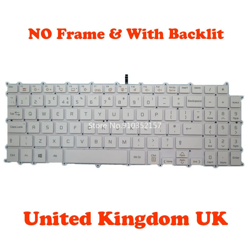 UK Keyboard For LG 17Z990 17ZB990 17ZD990 LG17Z99 17Z990-R 17Z990-G 17Z990-V United Kingdom UK NO Frame & Backlit