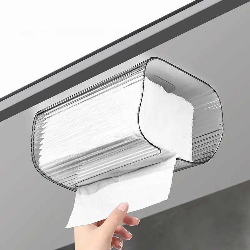 Wandmontierter Transparenter Taschentuchspender mit Großer Kapazität Multifunktionaler Papiertuchspender für den Ganzhausgebrauch – Detail 5