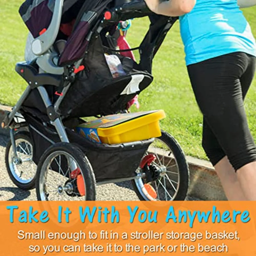 Table de sable et d'eau pour tout-petits, poubelle sensorielle intérieure et extérieure 3 en 1 pour Table de bébé Portable avec couvercle et jouets de plage pour tout-petits