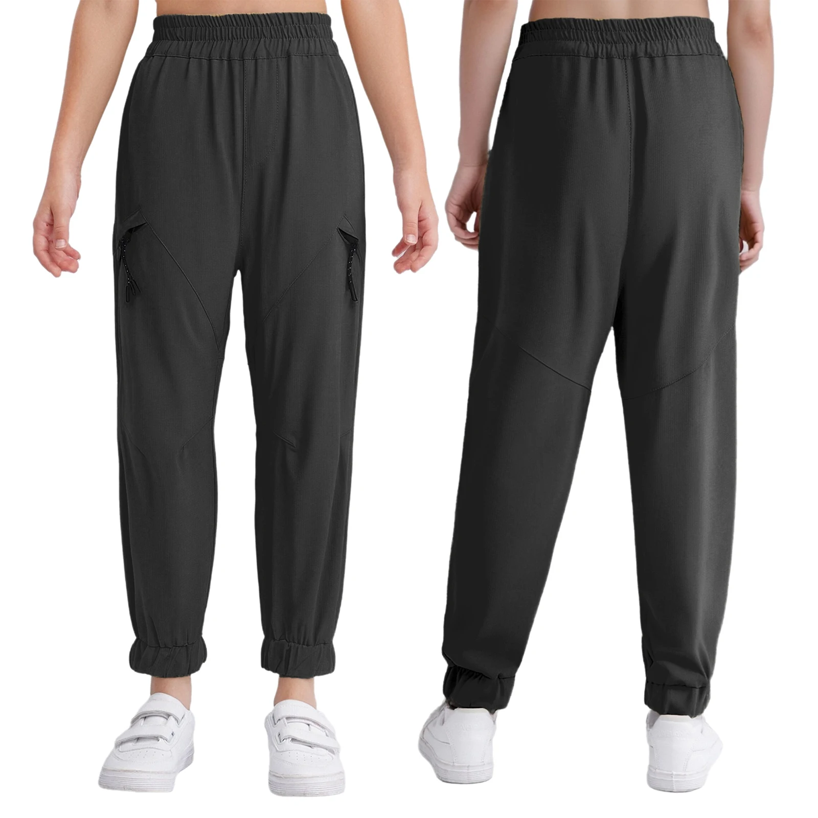 

Kids Boys Cargo Pants Summer Elastic Waistband Fashion Decorative Zipper Trousers for Hip-Hop Skateboarding Park Casual Clothes