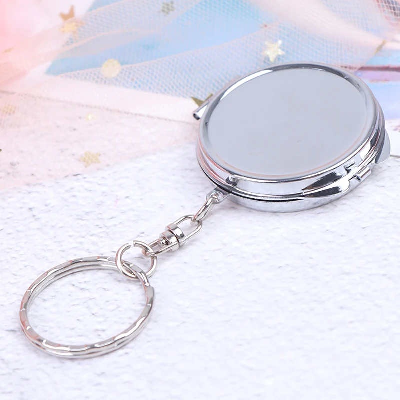 GU353 1PCS Portable Folding Mirror Key Chain Pocket Compact Makeup Cosmetic Mirror With Key Ring