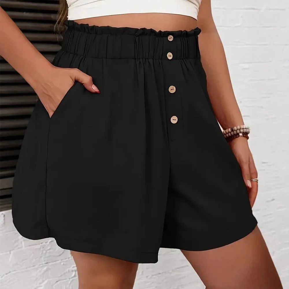 

Шорты весна-лето повседневные базовые пуговицы с высокой талией короткие юбки трапециевидной формы повседневные шорты для женщин