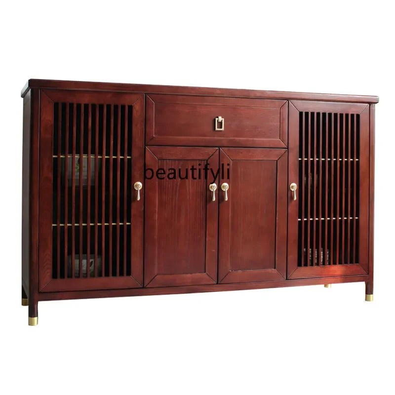 

New Chinese-style solid wood dining side cabinet, living room entrance table, locker, home storage foyer entrance table