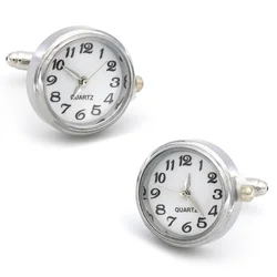 Movement Quartz Watch Cufflinks Replaceable Battery French Shirt Men's Business Office Convenient High-end Suit Accessories