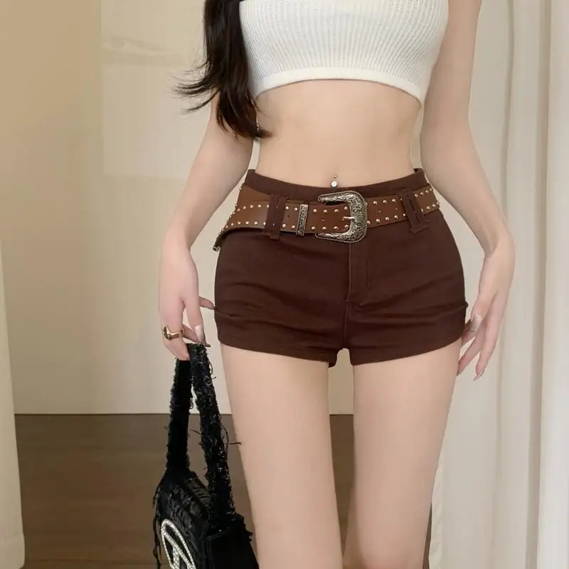 الصيف Y2k تنوعا سليم منخفضة الخصر السراويل السوداء الساخنة #2