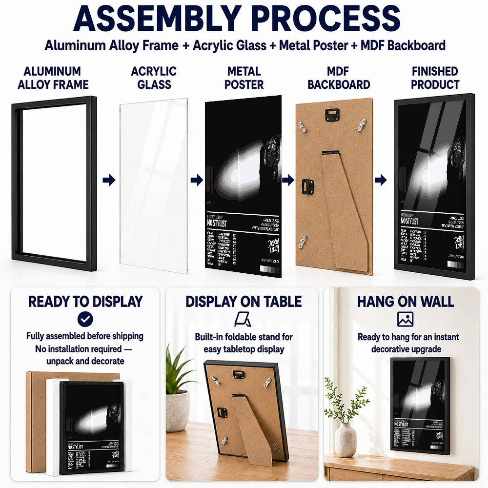 Destroy Lonely No Stylist Album Metal Poster With Aluminum Alloy Frame Customized Graphic Design Wall Art For Recording Studio