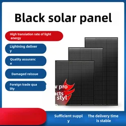 All Black Solar Panels Monocrystalline Photovoltaic Modules Power Generation System Charging Cells Solar For Power Generation