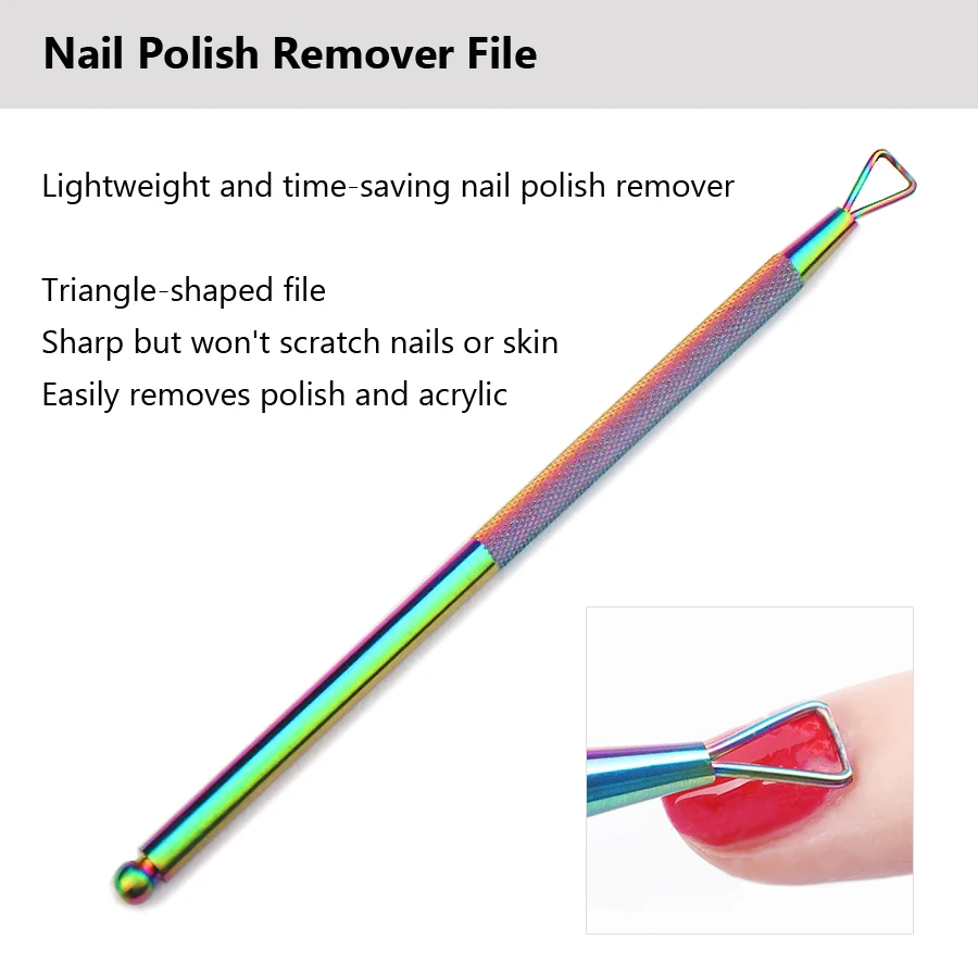 Stainless Steel Nail Polish Remover Tool, Gel Nail Scraper, Cuticle Pusher for Home and Salon Use