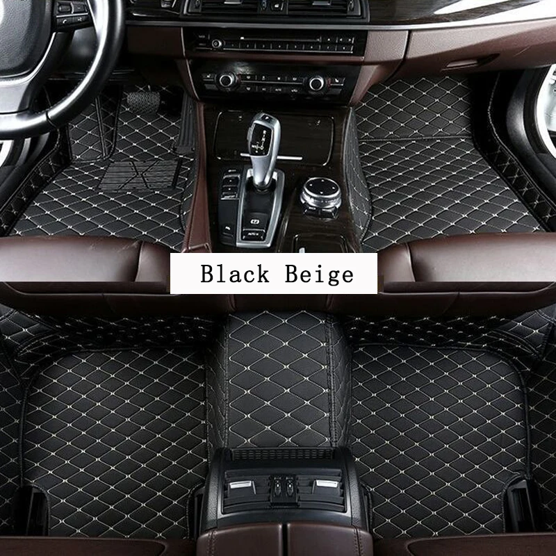 Durable Custom Colorful Leather Car Floor Mat for BMW 7 Series Year 2016-2022 Auto Carpet Interior Parts 5