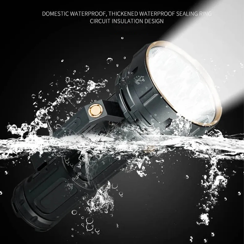 Multi Functional Long-Range Torch High Power LED Flashlight Solar/USB Charging Outdoor Camping Ultra Bright Handheld Lantern