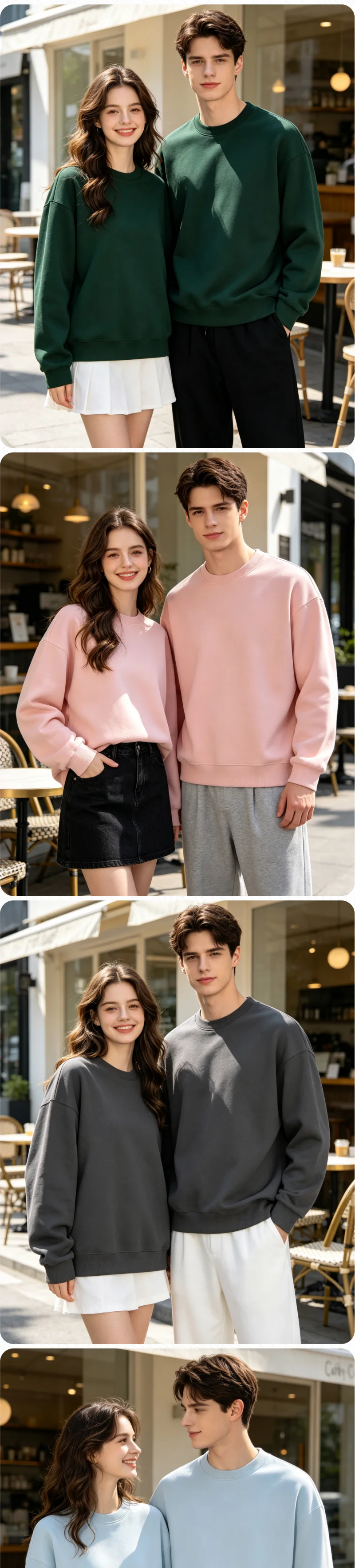 Großhandel: Personalisierter Unisex-Sweatshirt mit langen Ärmeln und Textdruck, Pullover für Arbeit, mit individuellem Druck oder Stickerei, Team- und Mitarbeiteruniform für Männer und Frauen. – Detail 3