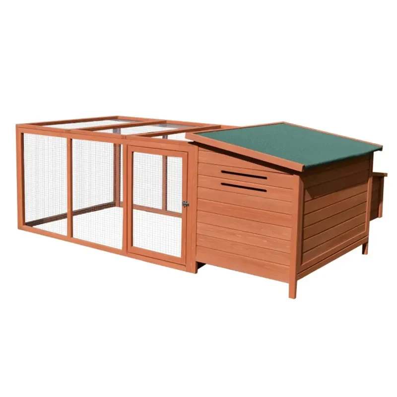Wooden Outdoor Chicken Coop for Ducks Pigeons Large Hen House Backyard Farm Animal Shelter