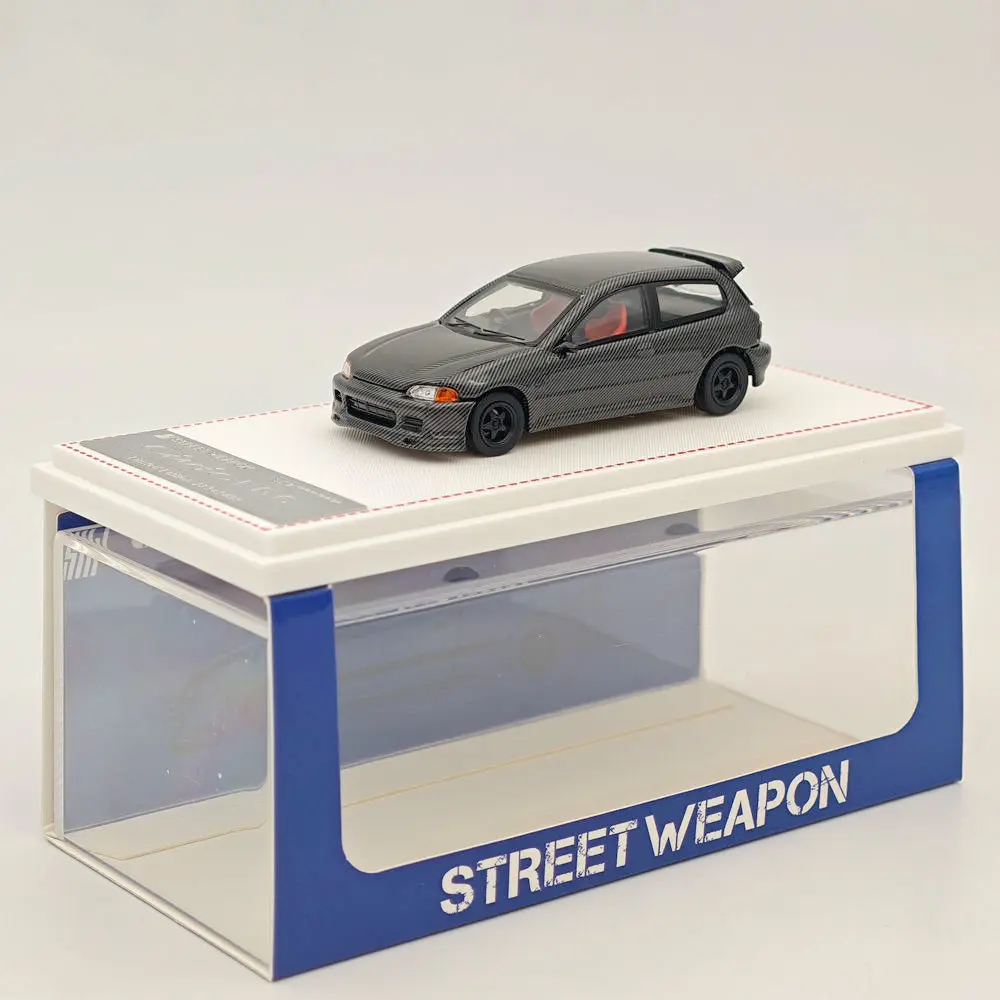 

Street Weapon 1:64 for Civic EG6 Carbon V2 Black Diecast Model Car Collection Auto Toys Gift