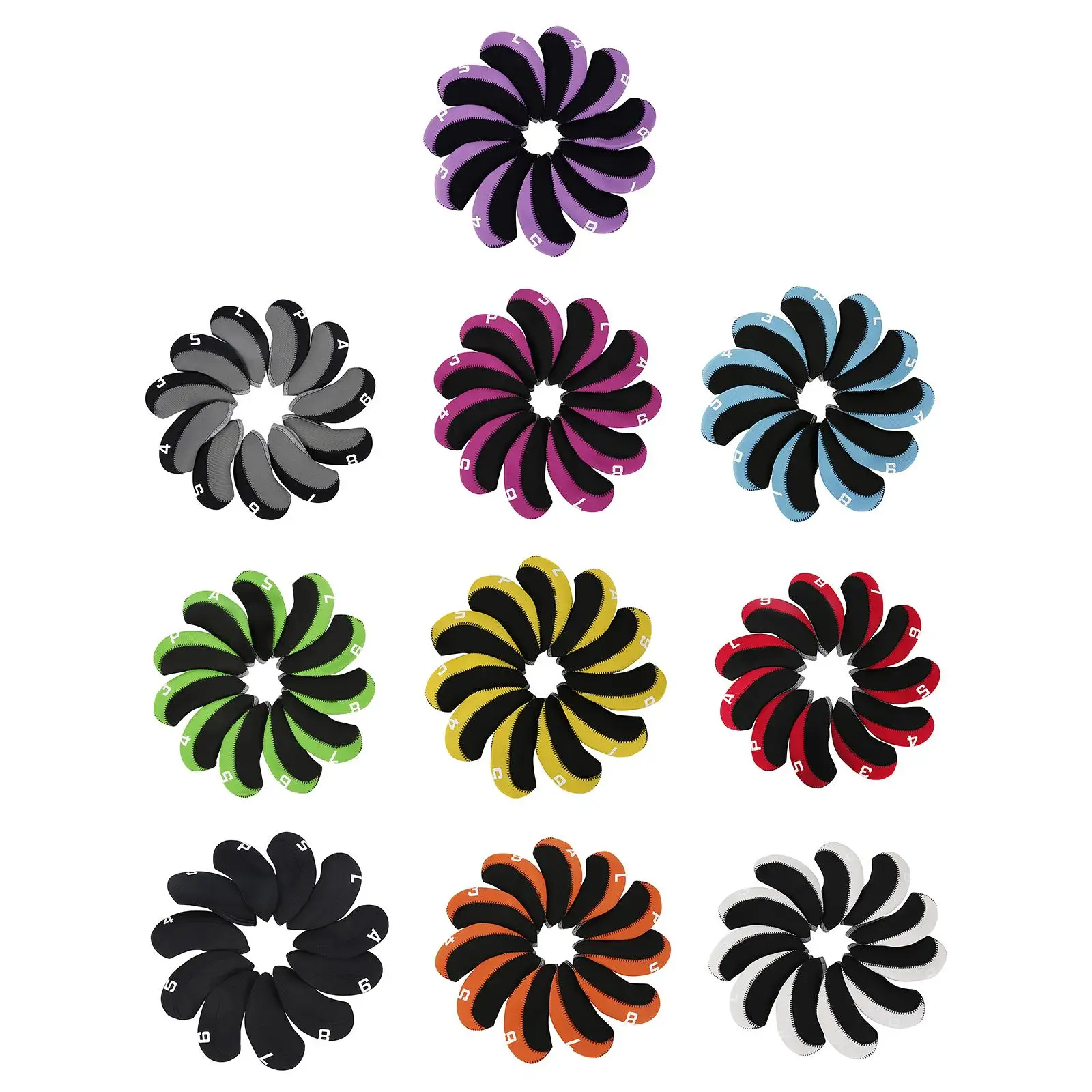 

11Pcs Golf Iron Headcover Protector with Number Golf Club Head Cover Scratch