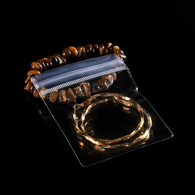 Self Sealing Bags PVC Plastic Jewelry Rings Earring Necklace Anti-Oxidation Storage Bags Organizer Transparent Packaging Pouches