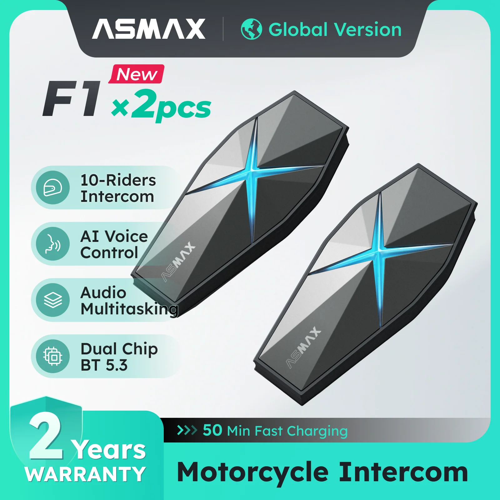 ASMAX F1 мотогарнитура для шлема