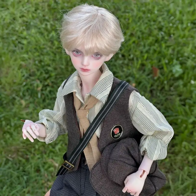 1/4 1/5 roupas de boneca terno para 45/36cm boneca bjd topo + shorts + chapéu + colete + saco + meias estilo retro academia vestir-se acessórios de boneca