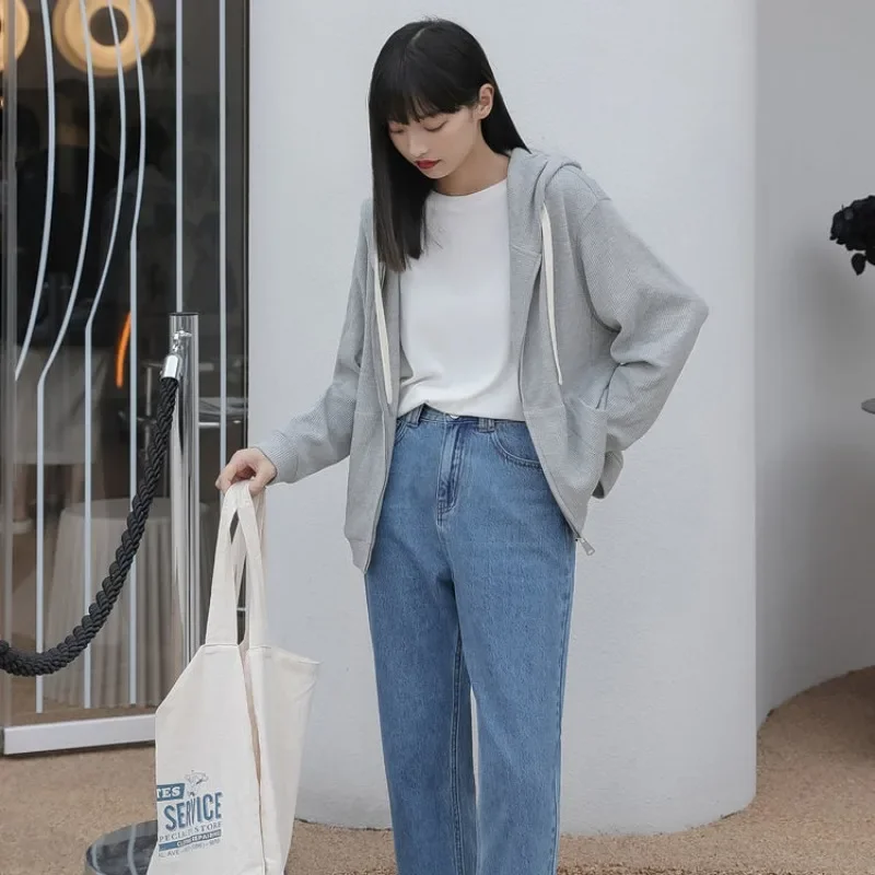 Com chapéu hoodies feminino com capuz ins casual sólido high street all-match feminino y2k na moda manga longa coreano estilo preppy roupas