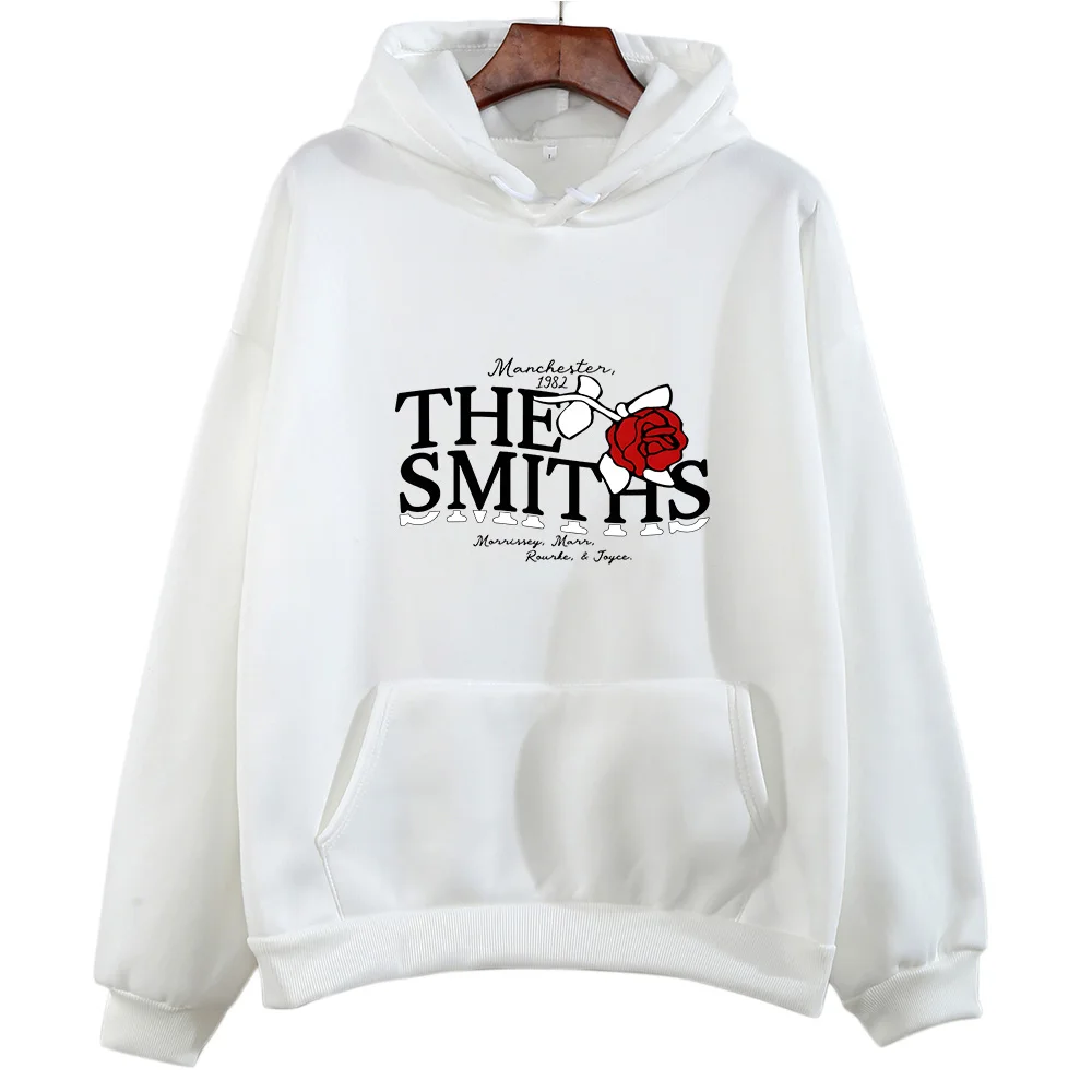 The Smiths Red Rose Hoodies Vintage Grunge Streetwear Clothing Unisex Winter Sweatshirts Fleece O-neck Pullovers Hooded Tops