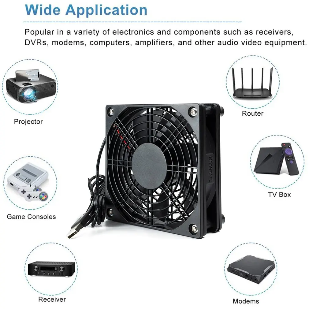 New Router Cooling Silent Fan For Computer Cases Mining Rig CPU Coolers Computer Cooling Fan DC 5V USB Power 120mm Cooling Fan